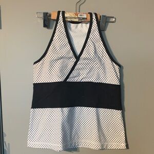 lululemon athletica Black and White Polka Dot Muscle Tee